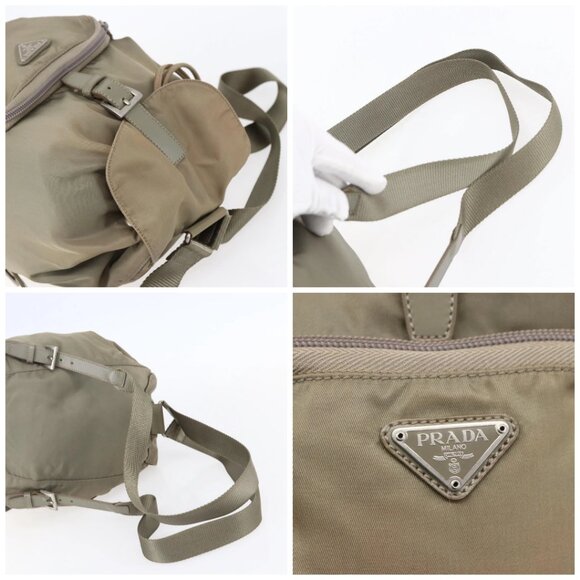 PRADA Backpack Nylon Beige Silver Auth 148934 - Picture 16 of 16